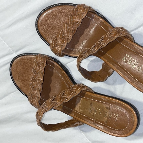Ralph Lauren Tan Braided Sandals - Picture 1 of 6